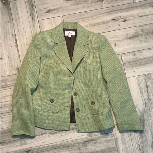 Le Suit Green Women's Blazer - Picture 1 of 7